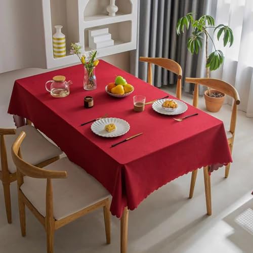 Leinenoptik Tischtuch in Küchen 80x120cm, Pflegeleicht Fleckenabweisend Tischdecken, Tischtuch mit Lotuseffekt, Tischdecke mit Fleckschutz Eckig, für Restaurants, Cafés, Gärten, Hochzeiten von Generic