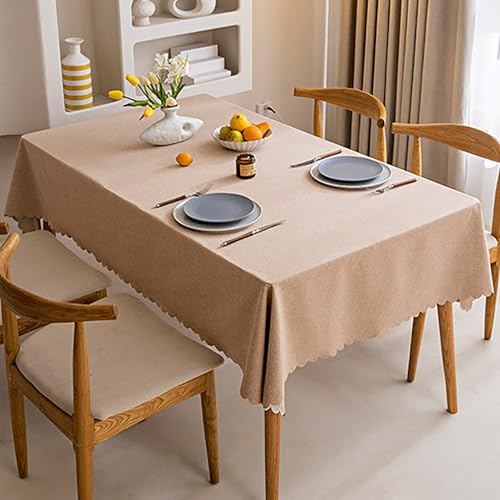 Leinenoptik Tischtuch in Küchen 80x120cm, Pflegeleicht Fleckenabweisend Tischdecken, Tischtuch mit Lotuseffekt, Tischdecke mit Fleckschutz Eckig, für Restaurants, Cafés, Gärten, Hochzeiten von Generic
