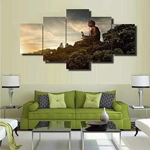 Leinwand Wand Kunst Leinwand Prints Malerei 5 Panels Pieces Multiple Pictures, Religiöse Statue L/150 X 80 Cm Giclee Auf Leinwand Gedruckt, Poster Wanddekorationen Geschenke Für Wohnzimmer Schlafzimm Leinwand Wand Kunst Leinwand Prints Malerei 5 Panels Pieces Multiple Pictures, Religiöse Statue L/150 X 80 Cm Giclee Auf Leinwand Gedruckt, Poster Wanddekorationen Geschenke Für Wohnzimmer Schlafzimm von Generic