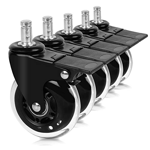 Lenkrollenräder 75Mm 5PcsBürostuhl Ersatzrollen mit Bremselanglebig Sichere rollende Möbelbeschläge für reibungslose Mobilität Lenkrollenräder 75Mm 5PcsBürostuhl Ersatzrollen mit Bremselanglebig Sichere rollende Möbelbeschläge für reibungslose Mobilität von Generic