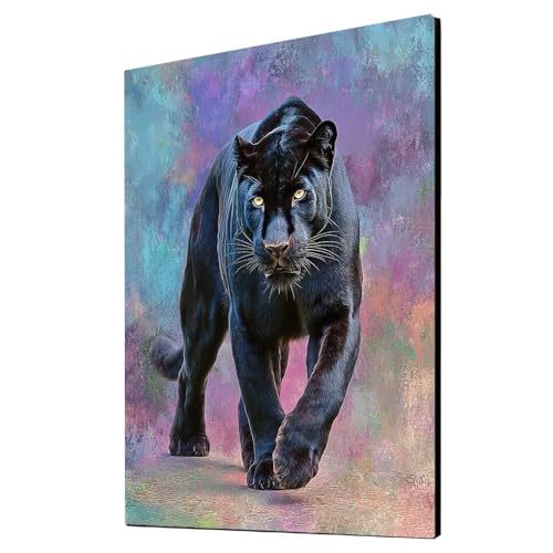Leopard Malen Nach Zahlen Erwachsene Tier Malen Nach Zahlen 95 x 70CM DIY Basteln Erwachsene Klarheit Farbe Leinwan Bilder mit Acrylfarben Set 3 Typen Pinsel für Wanddeko Wohnzimmer, Geschenke 2YH2197 von Generic