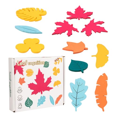 -Lernspielzeug - Kinder Holz Puzzle Sortierer, Entwicklungs Matching & Stapeling -Spiel für Feinmotorische Fähigkeiten | Vorschulpädagogik -Sortierbox, Blatterkennungsaktivität und Mä von Generic