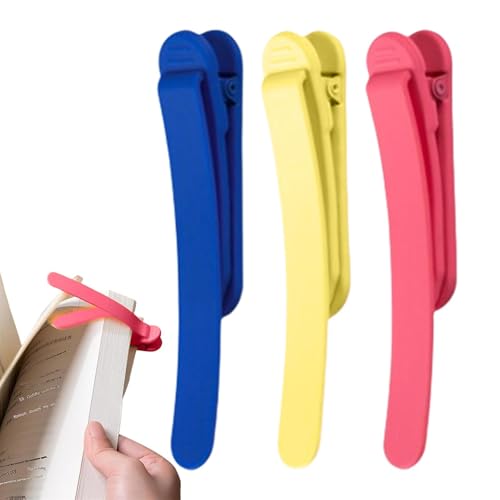 Lesezeichen mit Seitenclips, Büroklammern, 3 x Seitenclips für Journalisierung, einzigartige Buchmarkierungen für Buchliebhaber, niedliches Buchzubehör von Generic