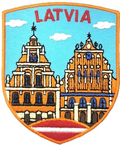 Generic Lettland-Aufnäher (7,6 cm), bestickt, zum Aufbügeln oder Aufnähen, Abzeichen für Reisen, Europa, Souvenir, Emblem, perfekt für Jacken, Hüte, Rucksäcke, Hemden, Mützen, DIY-Geschenkflicken, von Generic