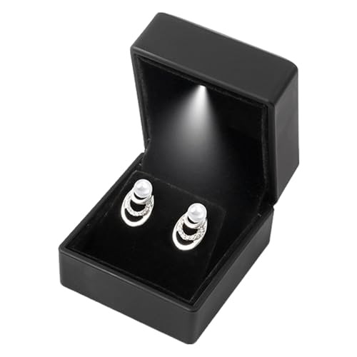 Leuchtende Ringbox – schicker Vorschlagsringhalter, Halskettenringhalter in quadratischer Form | Elegante Schmuckvitrine zum Geburtstag mit Licht, Schmuckschatulle aus hochwertigem Samt Leuchtende Ringbox – schicker Vorschlagsringhalter, Halskettenringhalter in quadratischer Form | Elegante Schmuckvitrine zum Geburtstag mit Licht, Schmuckschatulle aus hochwertigem Samt von Generic