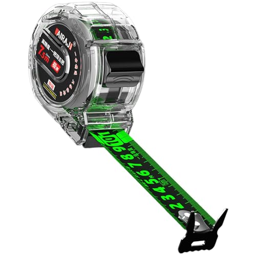 Leuchtendes Maßband – doppelseitiges Lichtband, fluoreszierendes Maßband | Tischlermessband mit transparentem Etui, Band für Bastel- und Bauprojekte Leuchtendes Maßband – doppelseitiges Lichtband, fluoreszierendes Maßband | Tischlermessband mit transparentem Etui, Band für Bastel- und Bauprojekte von Generic