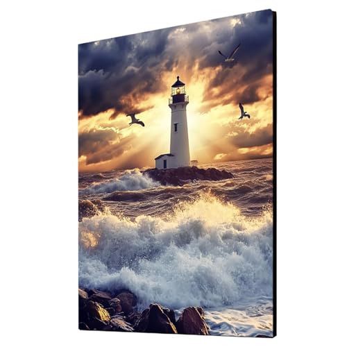 Leuchtturm Malen Nach Zahlen Erwachsene Meerblick Malen Nach Zahlen 95 x 70CM DIY Basteln Erwachsene Klarheit Farbe Leinwan Bilder mit Acrylfarben Set 3 Typen Pinsel für Wanddeko Wohnzimmer 2YH-6617 Leuchtturm Malen Nach Zahlen Erwachsene Meerblick Malen Nach Zahlen 95 x 70CM DIY Basteln Erwachsene Klarheit Farbe Leinwan Bilder mit Acrylfarben Set 3 Typen Pinsel für Wanddeko Wohnzimmer 2YH-6617 von Generic