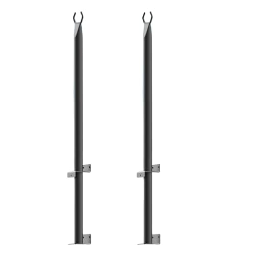 Lichtermast Für Den Außenbereich - 4 FT Terrassenlichtständer Mit Festem Clip Und Aufhängesockel, 2er-Pack Stahlstangen Für Lichterketten Im Freien, Lichterkettenstangen Für Café, Rasen Und Hinterhof von Generic