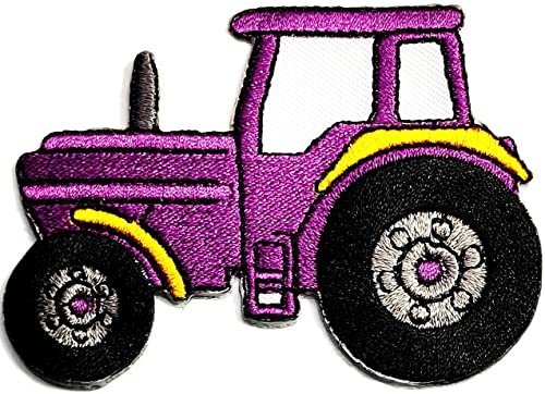 Lila Traktor Cartoon Film Kinder Stickerei Nähen Aufbügeln bestickte Patches Aufkleber Applikation Kleidung T-Shirt Jacken Jeans Hüte Rucksäcke für Damen Herren von Generic