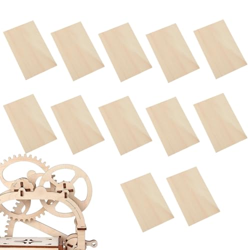 Lindenblatt, Lindenholz, unvollendet, quadratische Holzplatten, 12 Stück, dünne rechteckige Linde, blanko, Bastelzubehör aus für Architec-Modelle von Generic