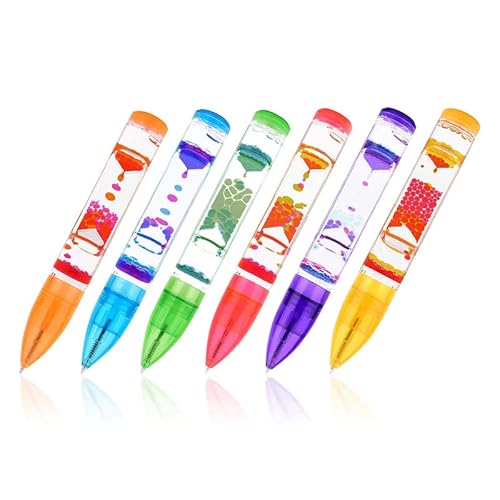 Liquid Motion Bubbler Spielzeug Stifte Kugelschreiber Fidget Toy Flüssigkeitsbewegungsstift Bunte Flüssige Sanduhr Stifte Liquid Timer Pen Sensory Anti-Stress Spielzeug für Kinder Erwachsene (E-6pcs) Liquid Motion Bubbler Spielzeug Stifte Kugelschreiber Fidget Toy Flüssigkeitsbewegungsstift Bunte Flüssige Sanduhr Stifte Liquid Timer Pen Sensory Anti-Stress Spielzeug für Kinder Erwachsene (E-6pcs) von Generic