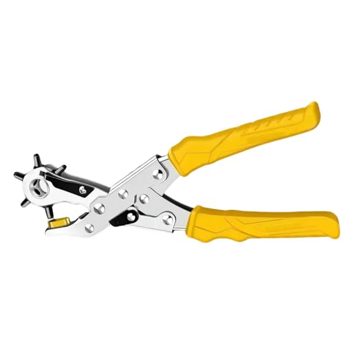 Locher aus Leder, hohe Widerstandsfähigkeit, drehbarer Locher mit mehreren Löchern, professionelles ergonomisches Stanzwerkzeug für Uhrenarmbänder, Gürtel von Generic