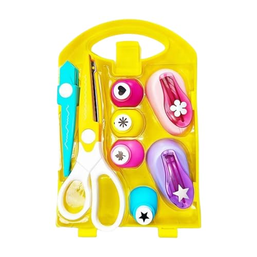 Locher für Kinder, Papierstanzer für Kinder, Set aus Stanzformen für Bastelarbeiten, kleine Papierstanzer für Kinder, Blätter, Herzen und Sterne, Stanzer für ihn von Generic