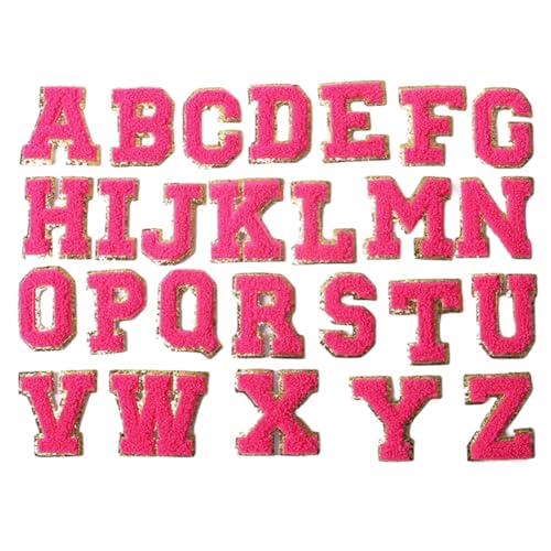 Locomo Individueller Chenille-Buchstaben zum Aufbügeln oder Aufnähen, 5,5 cm, Goldverzierung, Alphabet, Großbuchstaben, bestickt, A-Z, Namensschild, Motiv: Jacke, T-Shirt, Rucksack, Dekoration Locomo Individueller Chenille-Buchstaben zum Aufbügeln oder Aufnähen, 5,5 cm, Goldverzierung, Alphabet, Großbuchstaben, bestickt, A-Z, Namensschild, Motiv: Jacke, T-Shirt, Rucksack, Dekoration von Generic