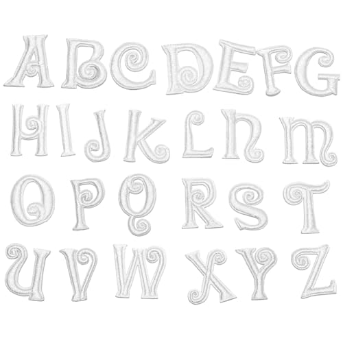 Locomo Individueller gelockter Buchstaben-Aufkleber, Alphabet, selbstklebend, niedlich, klein, 2,7 cm, kursiv, A-Z, bestickt, Namensschild für Jacke, T-Shirt, Rucksack Locomo Individueller gelockter Buchstaben-Aufkleber, Alphabet, selbstklebend, niedlich, klein, 2,7 cm, kursiv, A-Z, bestickt, Namensschild für Jacke, T-Shirt, Rucksack von Generic