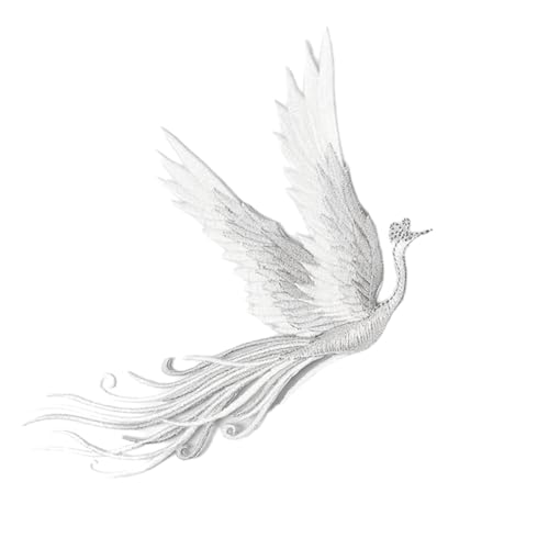 Locomo Phoenix Aufnäher zum Aufbügeln oder Aufnähen, japanischer Vogel, bestickt, für Hochzeitskleid, Jacke, Kleid, Hose von Generic