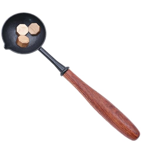 Löffelhalter mit Wachssiegel, robuster Siegellöffel, Bastellöffel mit Kerzenwachs, Löffel mit Wachssiegel mit Holzgriff, Designlöffel mit Metallgriff von Generic
