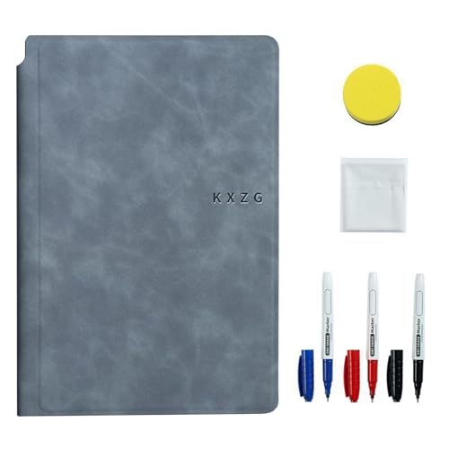 Löschbares Notizbuch, trocken abwischbares Notizbuch, trocken abwischbares Whiteboard, wiederverwendbar, A5, tragbar, mit Stift und Reinigungstuch für Elle Löschbares Notizbuch, trocken abwischbares Notizbuch, trocken abwischbares Whiteboard, wiederverwendbar, A5, tragbar, mit Stift und Reinigungstuch für Elle von Generic