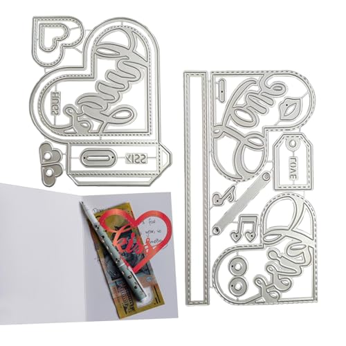 Love Stanzschablonen für Kartenherstellung, Herzform, Metallbecher, 3D-geprägte Metall-Stanzform, Fotoalbum, Vorlage, Dekoration, Scrapbooking, Kartenherstellung Love Stanzschablonen für Kartenherstellung, Herzform, Metallbecher, 3D-geprägte Metall-Stanzform, Fotoalbum, Vorlage, Dekoration, Scrapbooking, Kartenherstellung von Generic