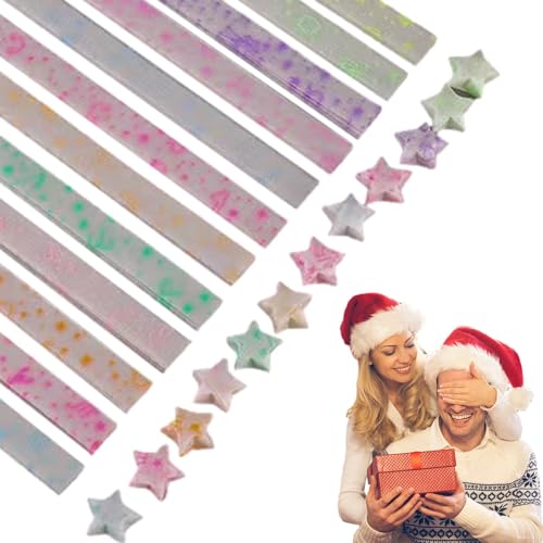 Lucky Star Papier - Lucky Star Streifen, Faltbare Papierstreifen, die im Dunkeln leuchten | Für , Weihnachtsdekoration, Bastelbedarf von Generic