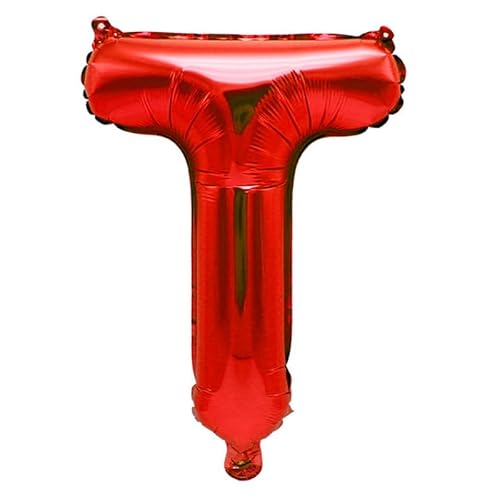 Luftballon Folienballon 16inch Geburtstagsdeko Ballon Buchstaben Deko zum Geburtstag (16 inch Rot T) von Generic