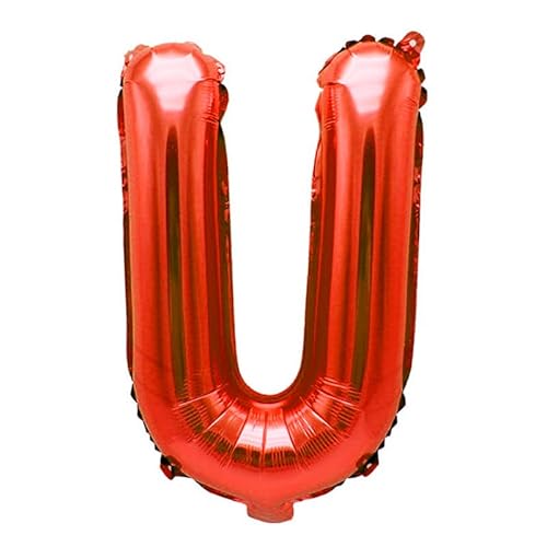 Luftballon Folienballon 16inch Geburtstagsdeko Ballon Buchstaben Deko zum Geburtstag (16 inch Rot U) von Generic