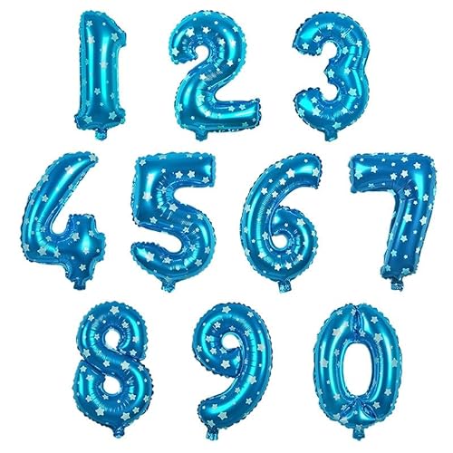 Luftballon Folienballon 23inch Geburtstagsdeko Ballon Zahl Deko zum Geburtstag (23 inch blaues Motiv 9) von Generic