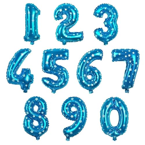 Luftballon Folienballon 40inch Geburtstagsdeko Ballon Zahl Deko zum Geburtstag (40inch Blaues Motiv 2) von Generic