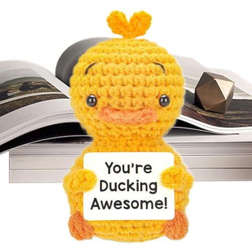 Lustige Schreibtischdekoration mit Gag, positiv gehäkelt, kleines positives Häkeln - Niedliche Strickpuppe aus positiver Wolle und lustig für Lustige Schreibtischdekoration mit Gag, positiv gehäkelt, kleines positives Häkeln - Niedliche Strickpuppe aus positiver Wolle und lustig für von Generic