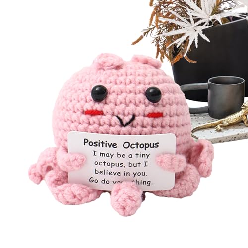 Lustiger positiver Oktopus, positive Häkelpuppe, gestrickt, mit Atemkarte, Häkelpuppe zur emotionalen Unterstützung für Freunde, Schreibtischdekoration Lustiger positiver Oktopus, positive Häkelpuppe, gestrickt, mit Atemkarte, Häkelpuppe zur emotionalen Unterstützung für Freunde, Schreibtischdekoration von Generic