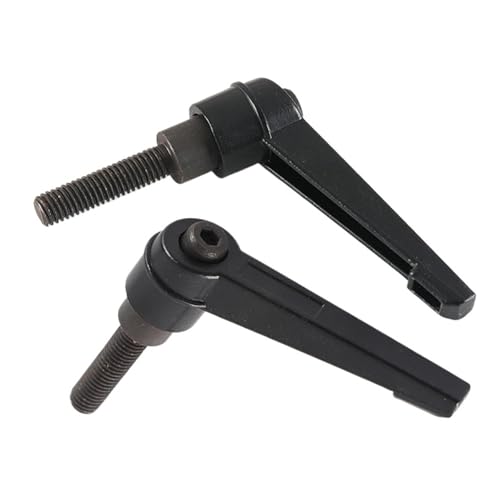 M5-M16 Außengewinde Metall Verstellbarer Griffhebel 2 Stück Schwarze Knöpfe(M12*95 * 25) von Generic