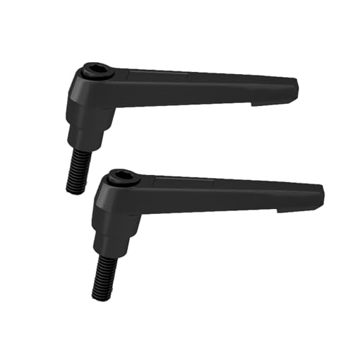 M8 Griff Verstellbarer Klemmhebel Außengewinde Bolzen Handknöpfe Druckknopf Ratsche/Kreuzgewinde Verstellbarer Griff Schwarz(M8*70-2pcs) von Generic
