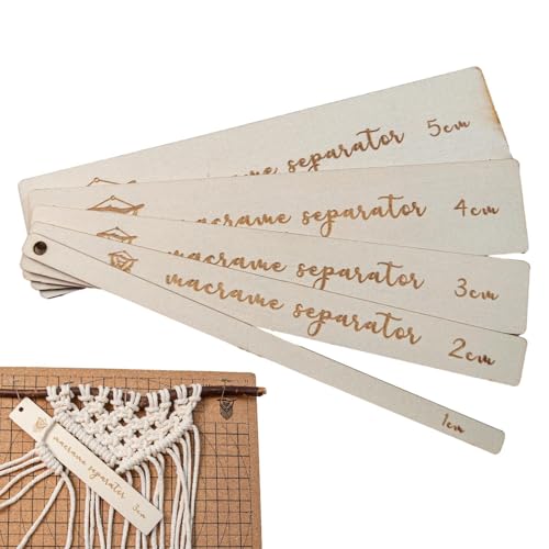 MACRame Spacer Guide - 5pcs Holz Quilt -Lineal -Set, einstellbare Handwerksabstandsspaziergang | Vielseitige Makramee -Design -Vorlage, Präzisions -Knot -Führungswerkzeug, ideal für das Weben und von Generic