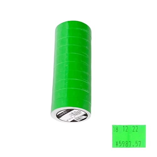 MX-6600 Preisauszeichneretiketten, 2-zeiliges Preismarker-Etiketten, Papier für Preis- und Datumspistolen, geeignet für MX-6600, MX-6602, G6000, YH-689, 5000pcs-10 Rolle (ohne Pistole) (green 10roll) von Generic
