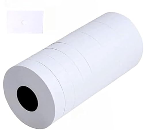 MX-6600 Preisauszeichneretiketten, 2-zeiliges Preismarker-Etiketten, Papier für Preis- und Datumspistolen, geeignet für MX-6600, MX-6602, G6000, YH-689, 5000pcs-10 Rolle (ohne Pistole) (white 10roll) von Generic