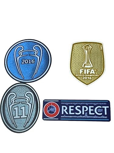 Madrid Football Club 2016 Championship Logo Patch Set mit 4 Stück zum Aufbügeln für Erwachsene Herren Trikot Madrid Football Club 2016 Championship Logo Patch Set mit 4 Stück zum Aufbügeln für Erwachsene Herren Trikot von Generic