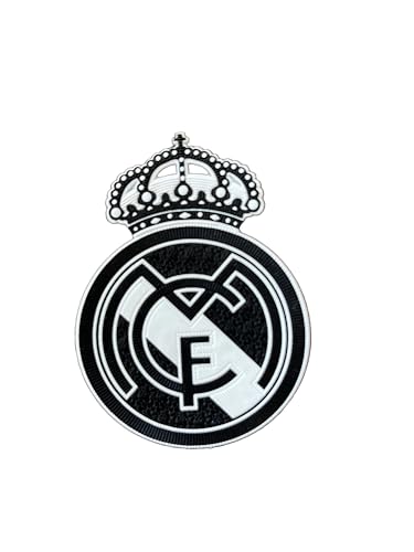 Madrid Football Club Logo Patch schwarz und weiß Krone zum Aufbügeln Wappen für Erwachsene Herren Trikot 2 von Generic