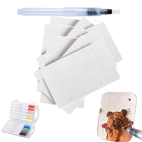 Magic Puffy Paint, 3D Drawing Magic Canvas Sponge, Foam Texture Blank Painting Paper, Puffy Popcorn Drawing Pens Colors with 3D Ink (10PCS White Paper 11 * 7CM/4.3 * 2.8In) von Generic