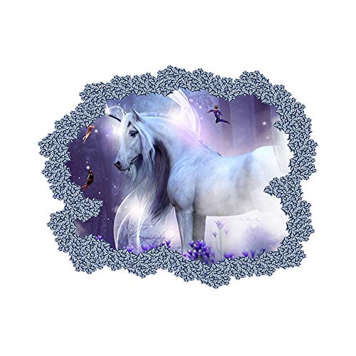 Magisches Einhorn & Fee, 3D-Wandtattoo mit Loch im Diamant, 65cm x 50cm von Generic