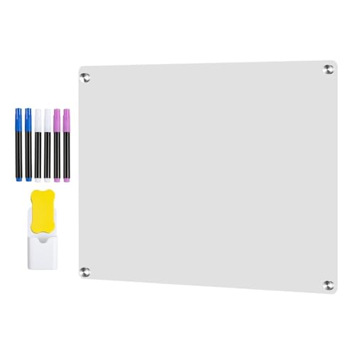 Magnetische Acrylnote | Acryl Clear Board - Trockenlöschbrett für Wand, Klare Acrylkarte, Magnetkarte mit Marker und Radiergummi, Kalendertafel, Kühlschrank von Generic