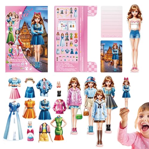 Magnetische Ankleidepuppen mit Kleidung - Kreatives Anziehspielzeug für Mädchen, magnetisches Prinzessinnen-Anziehspiel | Tragbares Puppen-Set für Reiseaktivitäten, Sets von Generic
