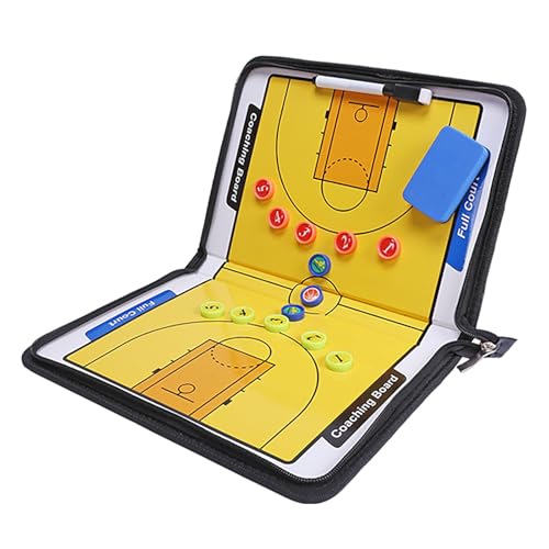 Magnetische Basketball-Trainertafel, Basketball-Whiteboard für Trainer, Reißverschluss-Design, Leicht Zu Tragen, mit Magnetischen Schachfiguren, Stift und Radiergummi von Generic