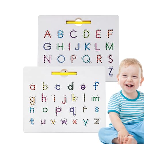 Magnetische Doppelseitige Magnetische Buchstabentisch, Alphabet Magnet Zeichenbrett, 2 In 1 Schreib- Und Lerntisch | Doppelseitige Magnet-Tracking-Karte, Lernbriefe von Generic