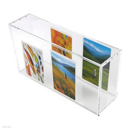 Magnetische Sportkarten Acryl Display Box miKartenaufbewahrungsbox,Magnetische Sportkarten Acryl Display Box mit Deckel - Tragbarer Kartenordner Zur Schutz Aufbewahrung Sortierung von Generic