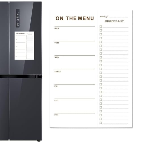 Magnetischer Notizblock für Kühlschrank, magnetischer Notizblock für Einkaufsliste für Kühlschrank, magnetischer Wochenplaner, Essensplaner, Notizblock, Lebensmittel-Organizer von Generic