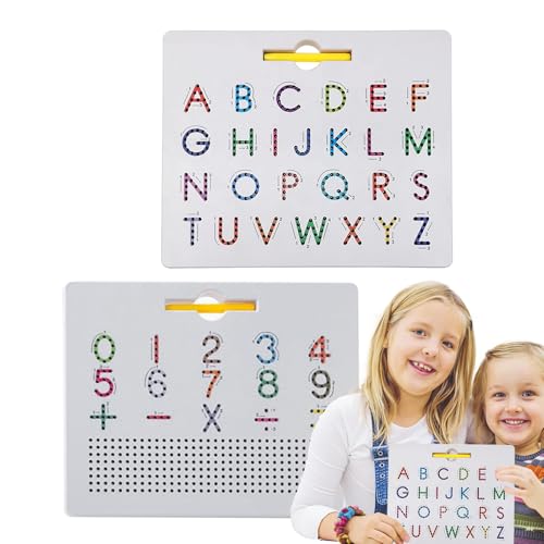 Magnetisches Alphabet Zeichenbrett, magnetisches Alphabet, doppelseitiges Spielzeug, 2-in-1, magnetisches Perlen-Lernpad mit Buchstaben- und Herrami-Eigenschaften von Generic