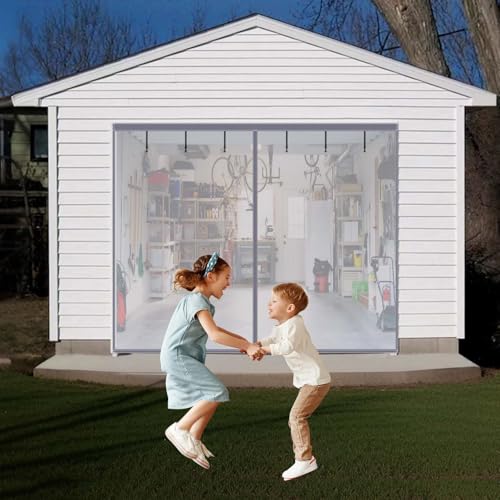 Magnetisches Fliegengitters Schutzgitter Für Garagentore Verstärktes Fiberglasnetz Mit Automatischem Magnetverschluss Freihändiges Passieren Strapazierfähig(Grau,518x305 cm) von Generic