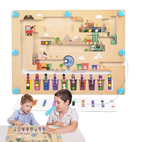 Magnetisches Labyrinth, Magnetfarbe und Zähllabyrinth Holzfarbe Entsprechende Lernabstimmung Toddler zählen die Sortierung des logischen Pädagogischen Vorschuldens Lernspielzeug von Generic