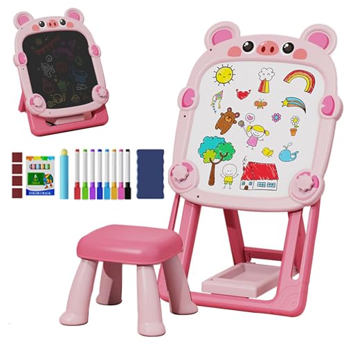 Magnetisches Zeichenbrett, doppelseitig, verstellbare Schreibtafel für, klappbarer Ständer, Kunststaffelei | Magnetische Whiteboard für, staubfreies Tafelspielzeug für die aber Magnetisches Zeichenbrett, doppelseitig, verstellbare Schreibtafel für, klappbarer Ständer, Kunststaffelei | Magnetische Whiteboard für, staubfreies Tafelspielzeug für die aber von Generic