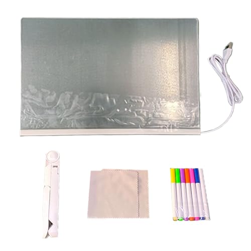Malbrett – LCD Writing Board – beleuchtetes Acryl-Lichtfeld mit Licht – Wiederverwendbar mit Licht – beleuchtetes Zeichenbrett mit Stand und Markern für Home Office School Menuu Zeichen Malbrett – LCD Writing Board – beleuchtetes Acryl-Lichtfeld mit Licht – Wiederverwendbar mit Licht – beleuchtetes Zeichenbrett mit Stand und Markern für Home Office School Menuu Zeichen von Generic